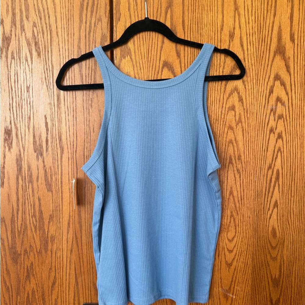 GAP Light Blue Ribbed Tank Top - Picture 2 of 3
